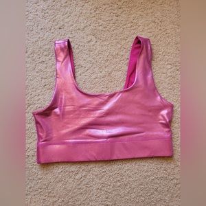 Fabletics Limited Edition Shimmer Pink Sports Bra
